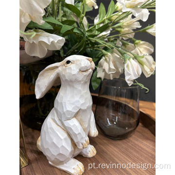 Fazenda decorativa Modern Standing Rabbit Bunny estatueta